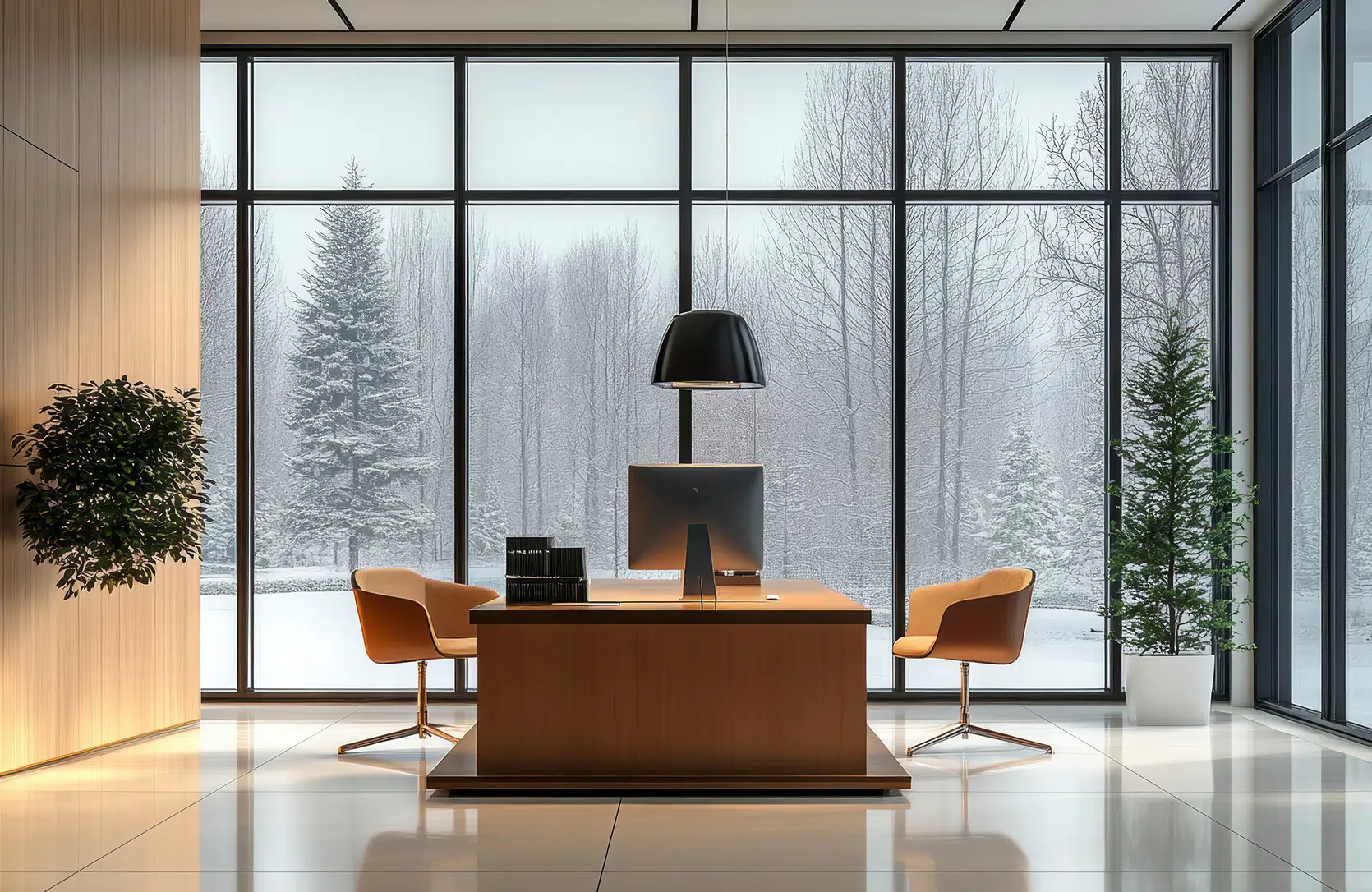 A considered interior with warm, natural finishes